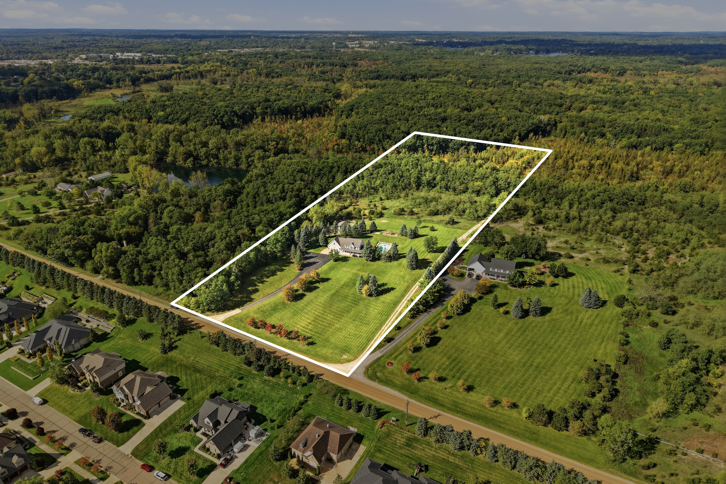 Parcel outline aerial